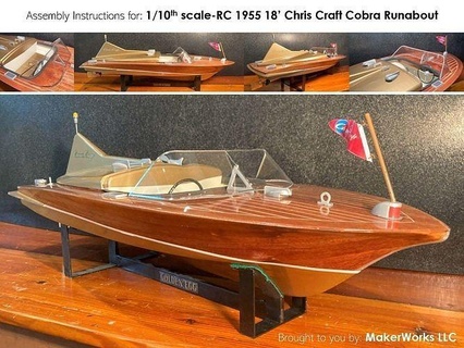 8th scale 1955 chris craft cobra rc boat 3d print files inst dumas chriscraft rcboat radiocontrolled midcentury transportation vehicle retro wood antique hobby diy 3d print model - Mito3D
