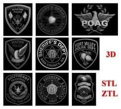 9-pack badges law enforcement patches collection fashion apparel uniform badge police shield sheriff officer legal weapons armor illustration heraldry sign beauty symbol certificate navigation jewelry 3d print model - Mito3D