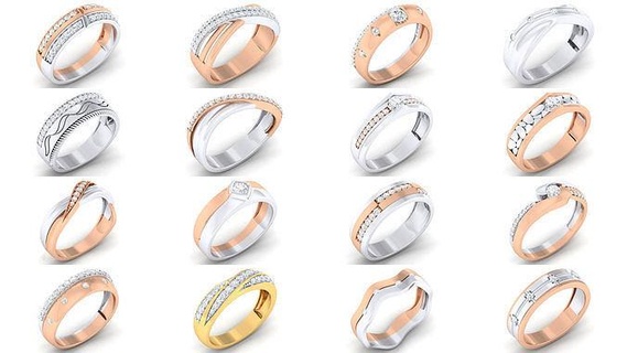 91 Pareja banda anillo 3dm mgx detalle Boda compromiso joyería imprimible joya diamante plata oro blanco mujeres Moda anillos pareja platino boda 3d print model - Mito3D