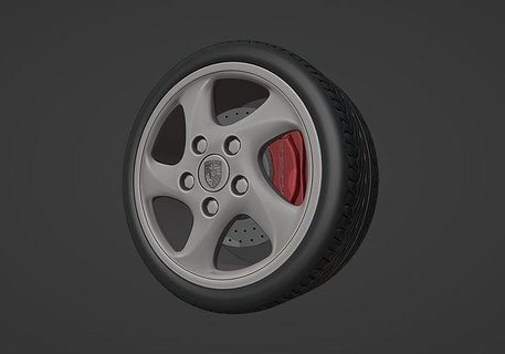 993 turbo torção borda roda pneu carro automotivo Porsche 3d imprimível veículo esporte passatempo faça 3d print model - Mito3D