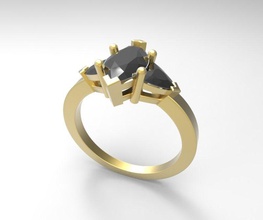 99 marquise ring strahlend smaragd schmuck ringe 3d print model - Mito3D