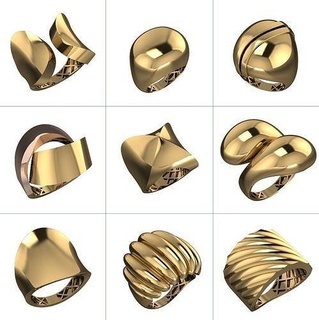 9 gold ring jewelry rings jewellery domering 3d print model - Mito3D