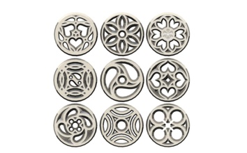 9 medieval ornaments pendant jewelry architecture jewellery gothic pattern geometric shape carved decoration ornamental wooden carving wood engraving decor cathedral plaster house 3d print model - Mito3D