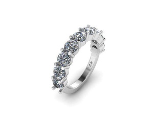 9 pedra banda ouro argolas diamante anel joalheria 3d print model - Mito3D