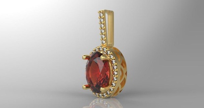 9x7 ovale st ciondolo gioielli gioiello diamante i diamanti cad il design modello 3d la galleria amore donna ciondoli 3d print model - Mito3D