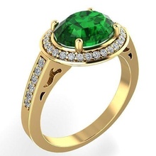 a0280-01 oval emerald diamond ring jewelry gem gold silver printable brilliant rings 3d print model - Mito3D