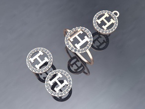 a04 diamante conjunto argolas colar joalheria joias moda ouro projeto prata anel elegante brilhando gema pulseira brinco pingente safira mulheres casamento 3d print model - Mito3D