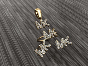 a05- diamond set rings necklace jewelry gems fashion gold design silver ring elegant shining gem bracelet earring pendant sapphire women wedding 3d print model - Mito3D