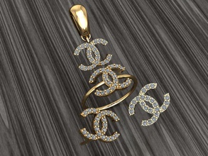 a07- diamond set rings necklace jewelry gems fashion gold design silver ring elegant shining gem bracelet earring pendant sapphire women wedding 3d print model - Mito3D