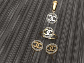a08- diamond set rings necklace jewelry gems fashion gold design silver ring elegant shining gem bracelet earring pendant sapphire women wedding 3d print model - Mito3D