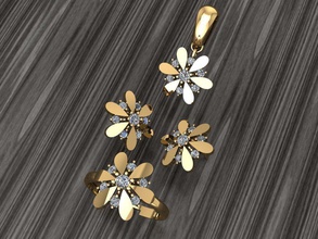 a10 diamante impostato anelli collana gioielleria gemme moda oro design argento squillare elegante splendente gemma braccialetto orecchino pendente zaffiro donne nozze 3d print model - Mito3D