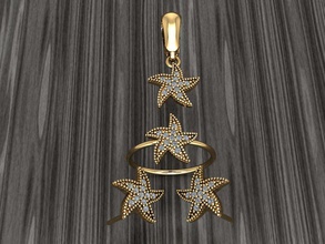 a16- diamond set rings necklace jewelry gems fashion gold design silver ring elegant shining gem bracelet earring pendant sapphire women wedding 3d print model - Mito3D