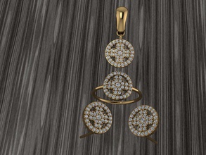 a17 diamante impostato anelli collana gioielleria gemme moda oro design argento squillare elegante splendente gemma braccialetto orecchino pendente zaffiro donne nozze 3d print model - Mito3D