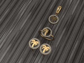 a21 diamante impostato anelli collana gioielleria gemme moda oro design argento squillare elegante splendente gemma braccialetto orecchino pendente zaffiro donne nozze 3d print model - Mito3D