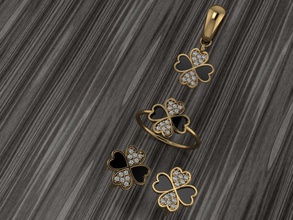 a24 diamant ensemble anneaux Collier bijoux gemmes mode or conception argent bague élégant brillant gemme bracelet boucle d'oreille pendentif saphir femmes mariage 3d print model - Mito3D