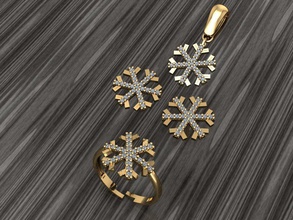 a31 diamant ensemble anneaux Collier bijoux gemmes mode or conception argent bague élégant brillant gemme bracelet boucle d'oreille pendentif saphir femmes mariage 3d print model - Mito3D
