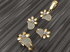 a33- diamond set rings necklace jewelry gems fashion gold design silver ring elegant shining gem bracelet earring pendant sapphire women wedding 3d print model - Mito3D