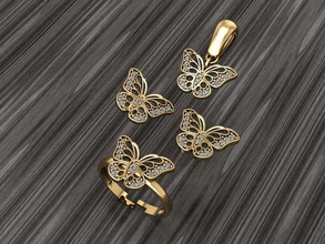 a35- diamond set rings necklace jewelry gems fashion gold design silver ring elegant shining gem bracelet earring pendant sapphire women wedding 3d print model - Mito3D