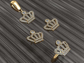 a36 diamante sett anelli collana gioielleria gemme moda oro design argento squillare elegante splendente gemma braccialetto orecchino pendente zaffiro donne 3d print model - Mito3D