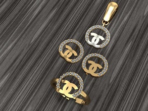 a38 diamante conjunto argolas colar joalheria joias moda ouro Projeto prata anel elegante brilhando gema pulseira brinco pingente safira mulheres Casamento 3d print model - Mito3D