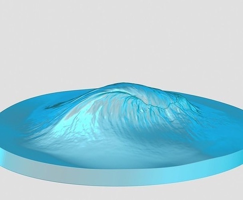 grande ola mar agua submarino oceano naturaleza casa decoración surf estrellándose olas terreno 3d print model - Mito3D