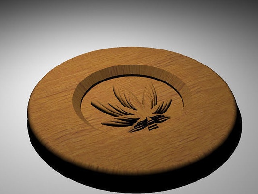 a cannabis themed coaster weed marijuana home house decor smoke 3d print model - Mito3D