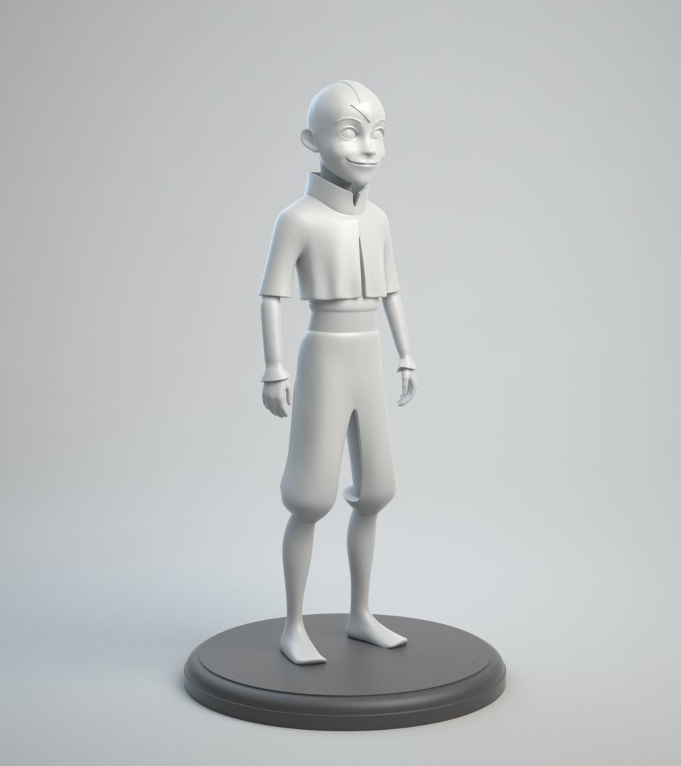 aang avatar dobrador ar figura estátua personagem corpo escultura fofa estatueta arte jogos brinquedos 3d impressão imprimível 3D print model - Mito3D