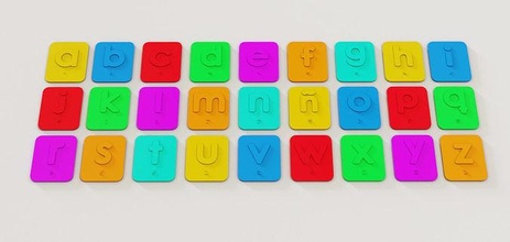 abecedario braille minuscolo ciego visione baja vista rilievi alfabeto scienza 3d print model - Mito3D