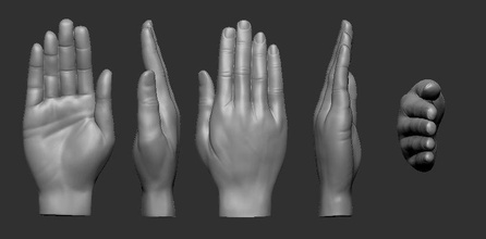 abhaya hand position 3dhand 3d model character anatomy art sculptures 3d print model - Mito3D