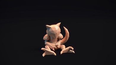 abra - stylized pokemon lowpoly art teleporting anime figurine abstract geometric table tree house printable statue 3d cartoon cute japan character popular psychic sculptures 3d print model - Mito3D