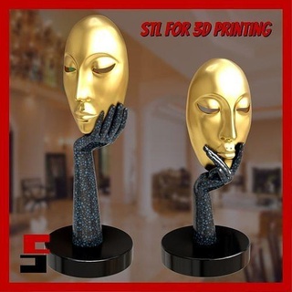 astratto arte viso statua maschere lusso casa arredamento pensatore scultura moderno maschera libreria ornamento signora sculture 3d print model - Mito3D