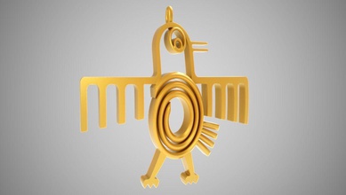 resumo pássaro colar jóias adição a arte asteca o preto decoração design enfeite bordado bordados étnica moda mão ilustração moderno pescoço decote ornamentado padrão pingentes 3d print model - Mito3D
