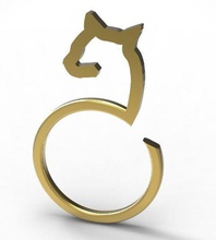 abstract cat ring jewelry pendant modern rings 3d print model - Mito3D