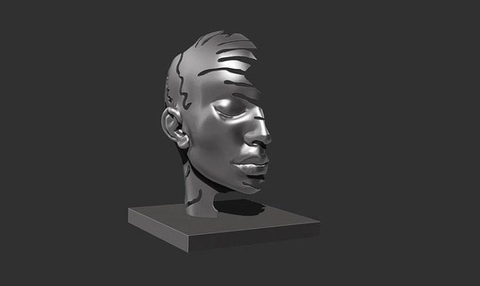 astratto concettuale viso scultura 2 astrazione emotivo interpretativo intuitivo complesso intrigante pensiero provocante contemporaneo innovativo dinamico personale non Rappresentativo struttura colore modulo tecnica percezione visionario arte sculture 3d print model - Mito3D