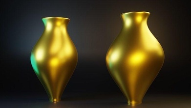 resumo deco vaso 01 arte brilhando cerâmica ouro elegante interior estátua decoração impressão imprimível utensílios domésticos esculturas 3d print model - Mito3D