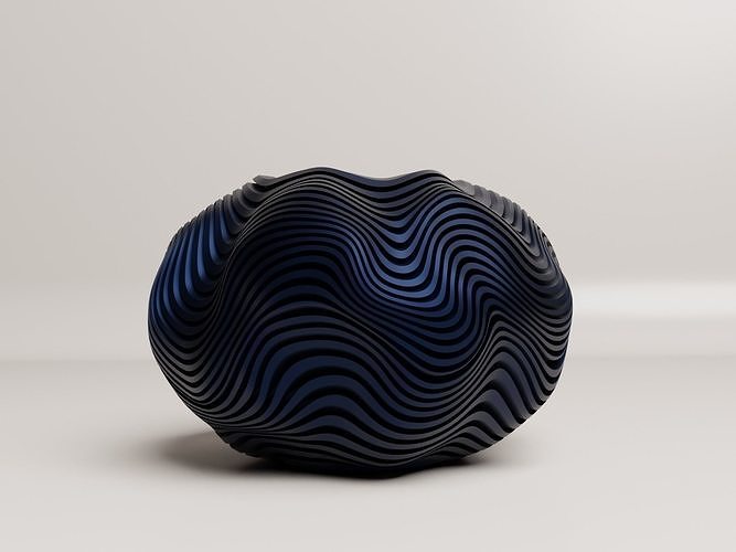 abstrakt parametrisch vase topf schüssel innere design dekor haushaltswaren dekorativ dekoration geometrisch gestalten zeitgenössisch haus 3D print model - Mito3D