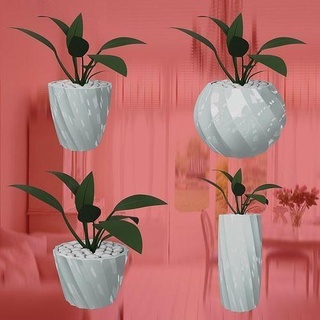 abstract planters lines - 2 flowerpot pot planter pots flowerpots home decor homedecor house accessories 3d print model - Mito3D