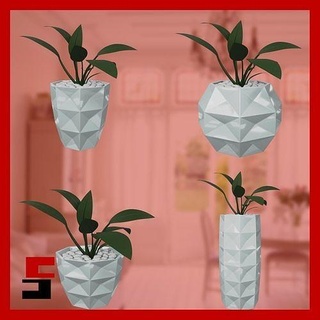 abstract planters rectangles flowerpot pot planter pots flowerpots home decor house accessories 3d print model - Mito3D