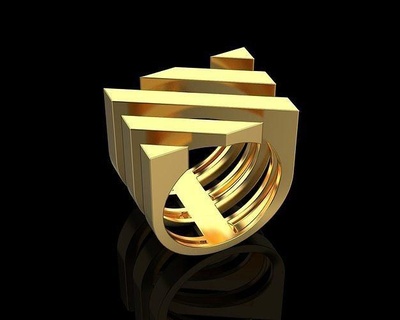 abstract ring n67 women ring abstract dimond jewelery jewelry gem precious luxury carat gold printable diamond brilliant fashion 3dmodel 3dprint forwomen rings angelahuebel  3d print model - Mito3D