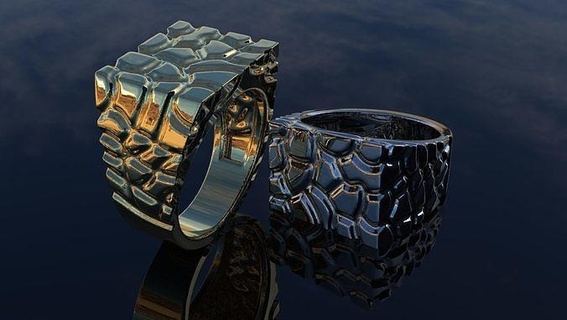 abstrakt Ring Schmuck Luxus Gold Silber druckbar Platin abstrakter Unternehmen Mode Modering Ringe 3d print model - Mito3D