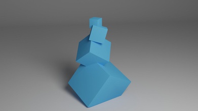 astratto impilati cubo desktop arte 1 geometrico pila divertimento poli solido design decorazione estetico d'oro rapporto matematico 3d print model - Mito3D