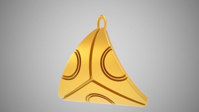abstract triangle pendant jewelry gold chain accessory background beauty bracelet decoration elegance fashion gift glamour golden locket love luxury shape valentine art necklaces 3d print model - Mito3D