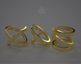 resumen xyn xyz letras de los anillos la joyería geometría fuente anillo broma diversión divertido posmoderno moderno post art diseño haute lujo forma geométricas dibujos animados 3d print model - Mito3D