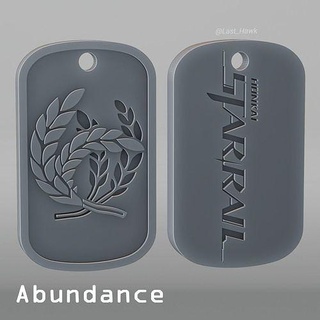 abundance dogtag honkai star rail cosplay game talisman accessories amulet medalion dogtad keychain games toys 3d print model - Mito3D