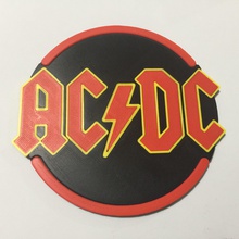 acdc logo coaster music rock guitar musical gibson australia classicrock drinks drink table plaque sign decoration decor drum bass house 3d print model - Mito3D