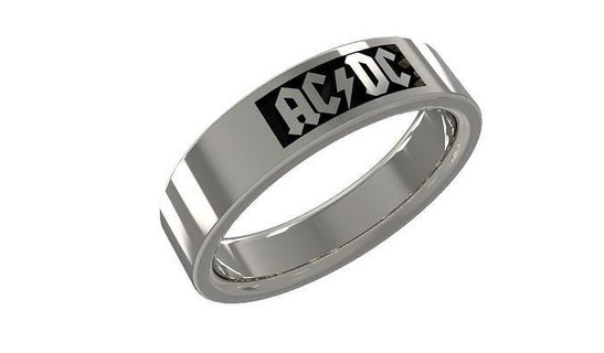 acdc ring jewelry gold silver printable diamond jewellery jewel fashion platinum rings 3d print model - Mito3D