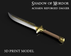 acharn reforged - shadow of mordor talion 3d printable knife dagger lord rings dirhael war hobby games toys cosplay costume 3d print model - Mito3D