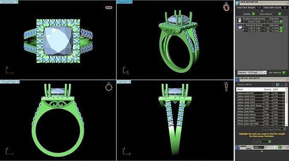 acj-074 engagement ring diamond bands 3dprint cad platinum solitaire stone jewelry rings 3d print model - Mito3D
