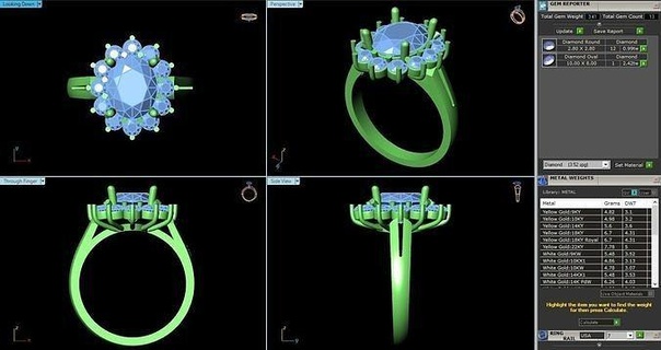 acj 075 bague diamant bandes 3dprint goujat platine engagement solitaire calcul bijoux anneaux 3d print model - Mito3D