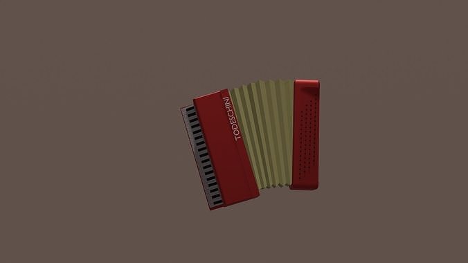 acordeão todeschini sanfona musica forro instrumento instrumentos teclado vermelho arte esculturas 3D print model - Mito3D